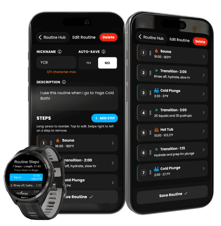 Create custom contrast therapy routines with PlungePalz Premium